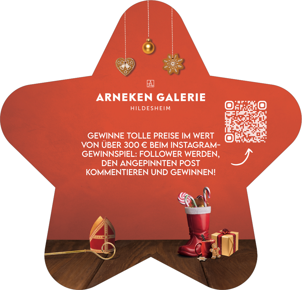Nikolaus Sternkarte mit Hinweis auf das Instagram Gewinnspiel